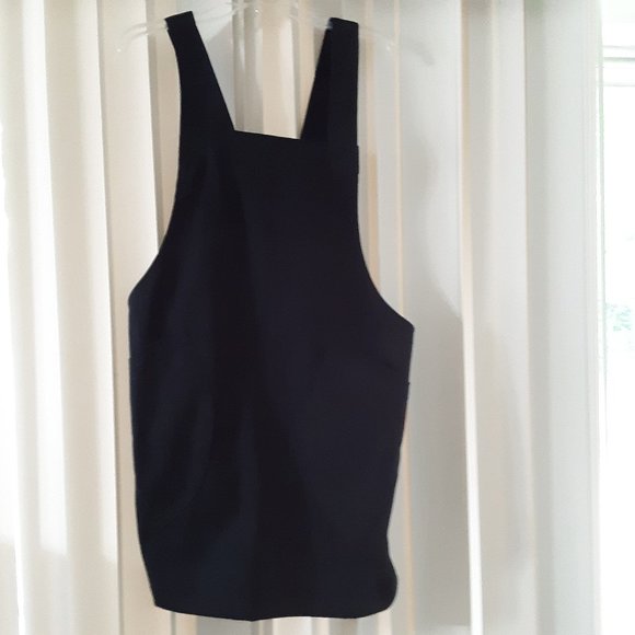Navy Cross Back Apron - Picture 1 of 4